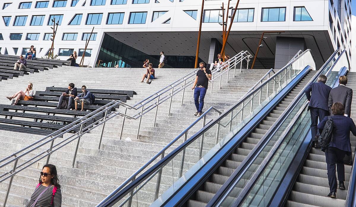 The stairs to Utrecht Central Station, coming from Jaarbeursplein