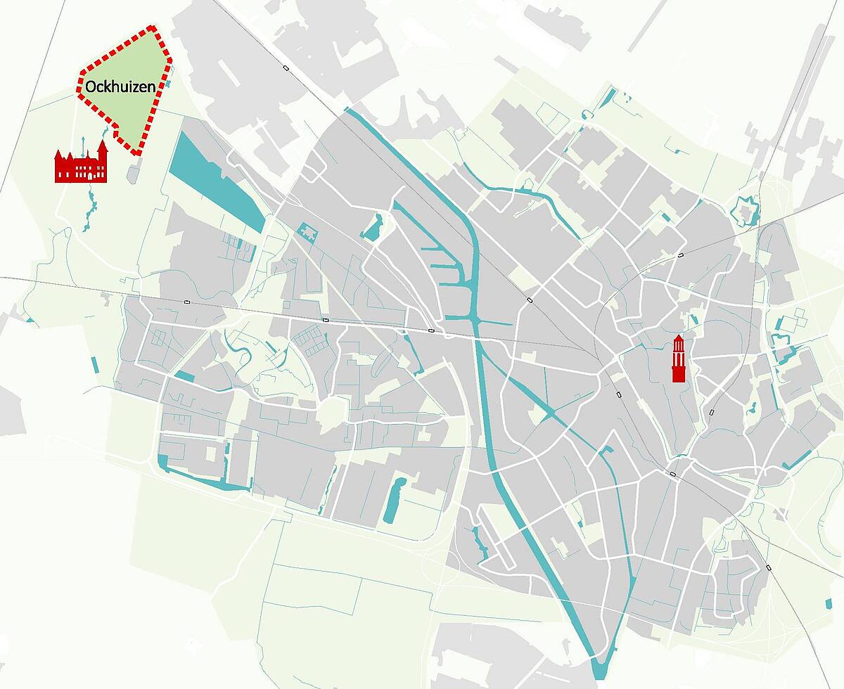 Plattegrond met ligging van het gebied Ockhuizen.