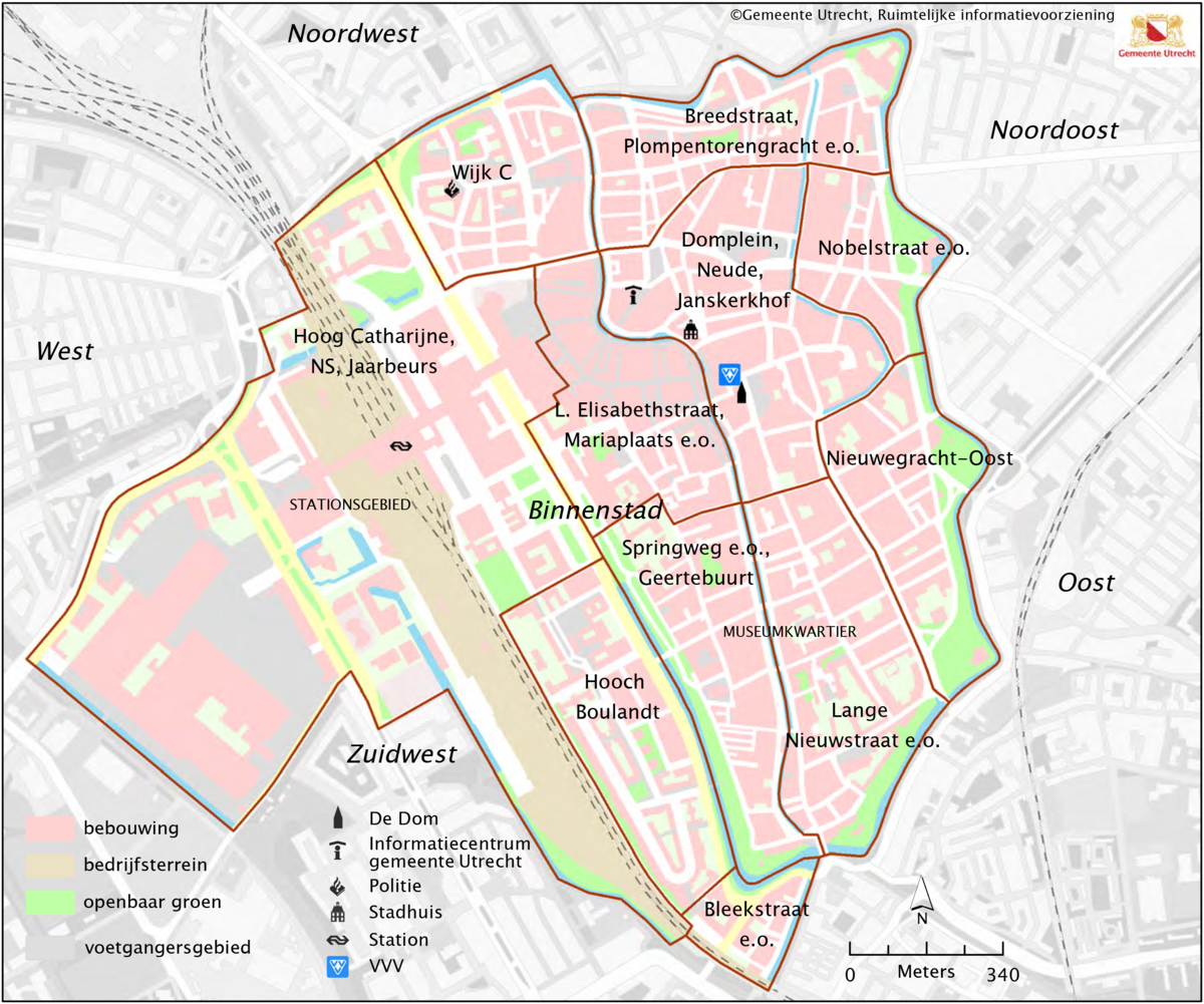 vergroot plattegrond van binnenstad