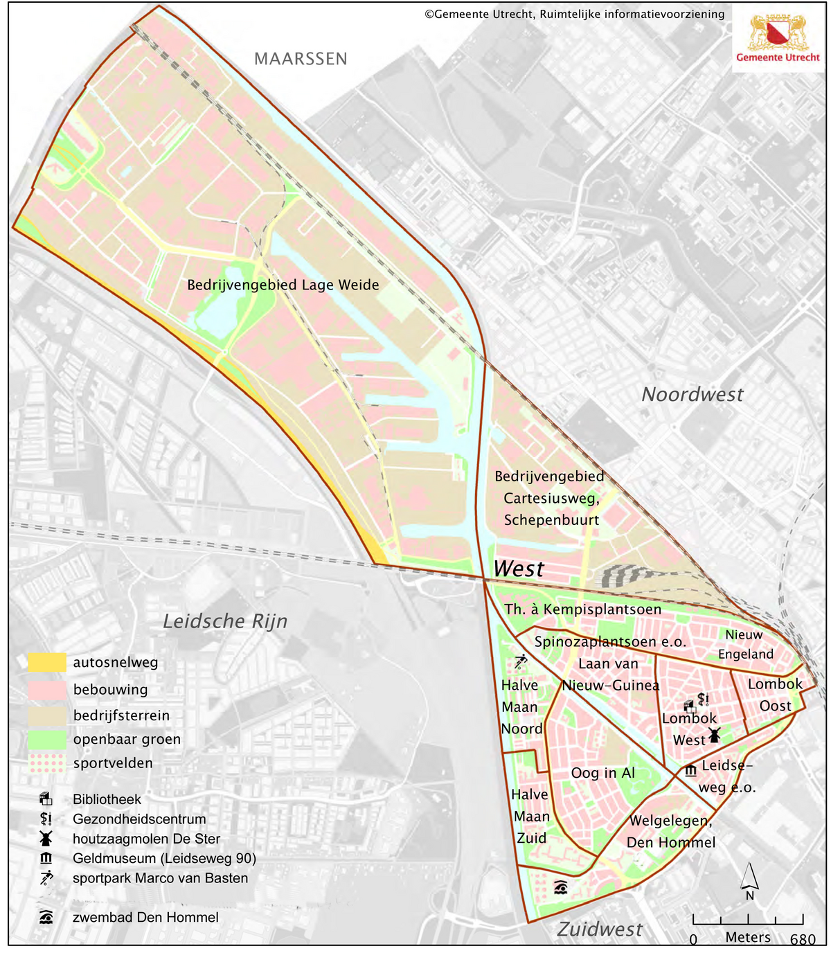 vergroot kaart van West 