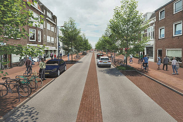 Impressie 3 hoe de Amsterdamsestraatweg eruit komt te zien na het opnieuw inrichten. 