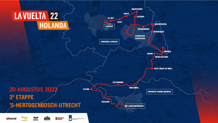 Routekaart etappe 2: Utrecht - 's Hertogenbosch