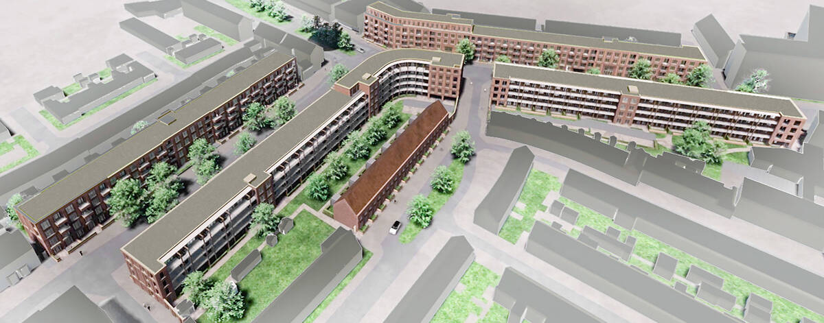vergroot de impressie vanuit de lucht van de woningen