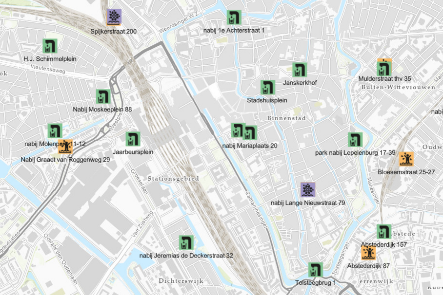 klik op de kaart met watertappunten en ga naar de pagina met meer info