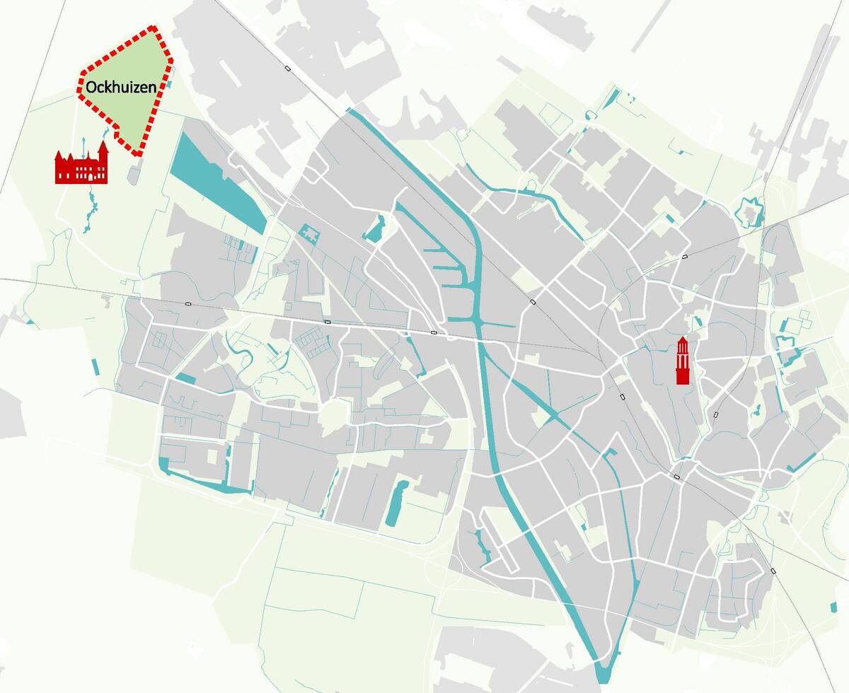 Plattegrond met ligging van het gebied Ockhuizen.