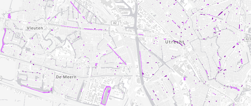Ga naar de kaart met daarop speelweiden en hondentoiletten