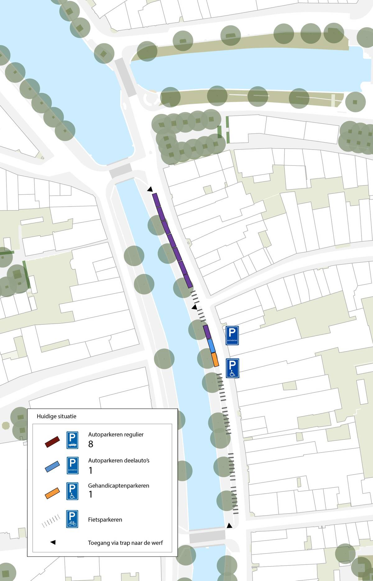klik en vergroot plattegrond parkeerplaatsen situatie nu, uitgelegd in de uitklapper eronder