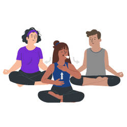 illustratie 3 personen aan het mediteren