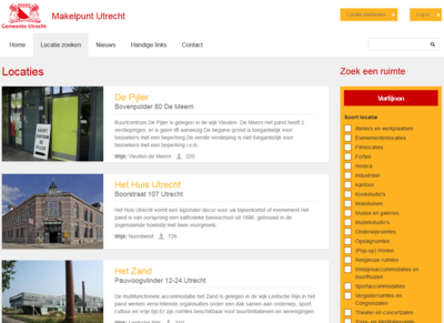 Screenshot van de website van Makelpunt Utrecht