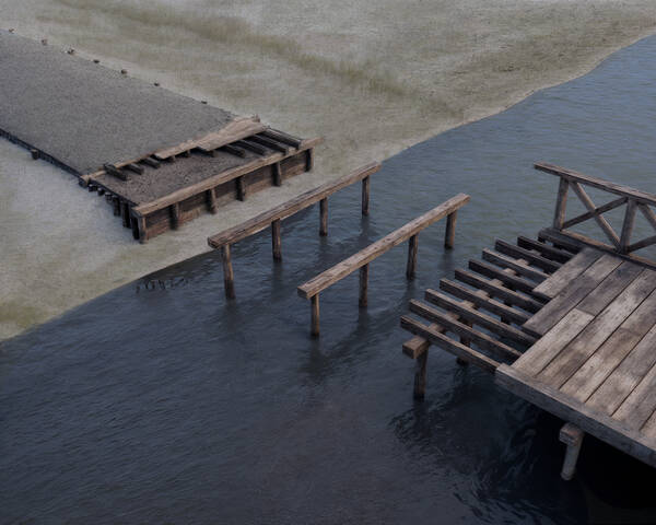 Visualisatie van de brug behorende bij de eerste fase van de limesweg.