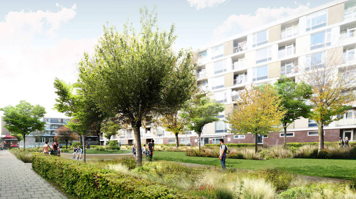 impressie ontwerp Bernadottelaan, zie de beschrijving in de tekst