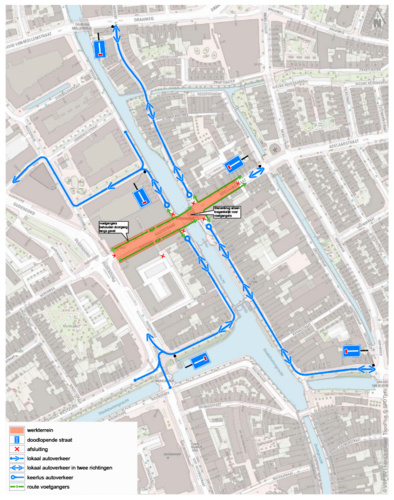 klik en vergroot omleidingsroute lokaal verkeer, zie omschrijving eronder