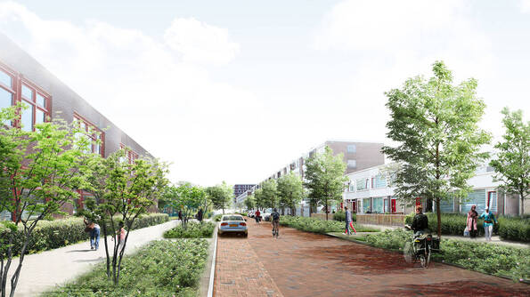 impressie ontwerp Trumanlaan, zie de beschrijving in de tekst