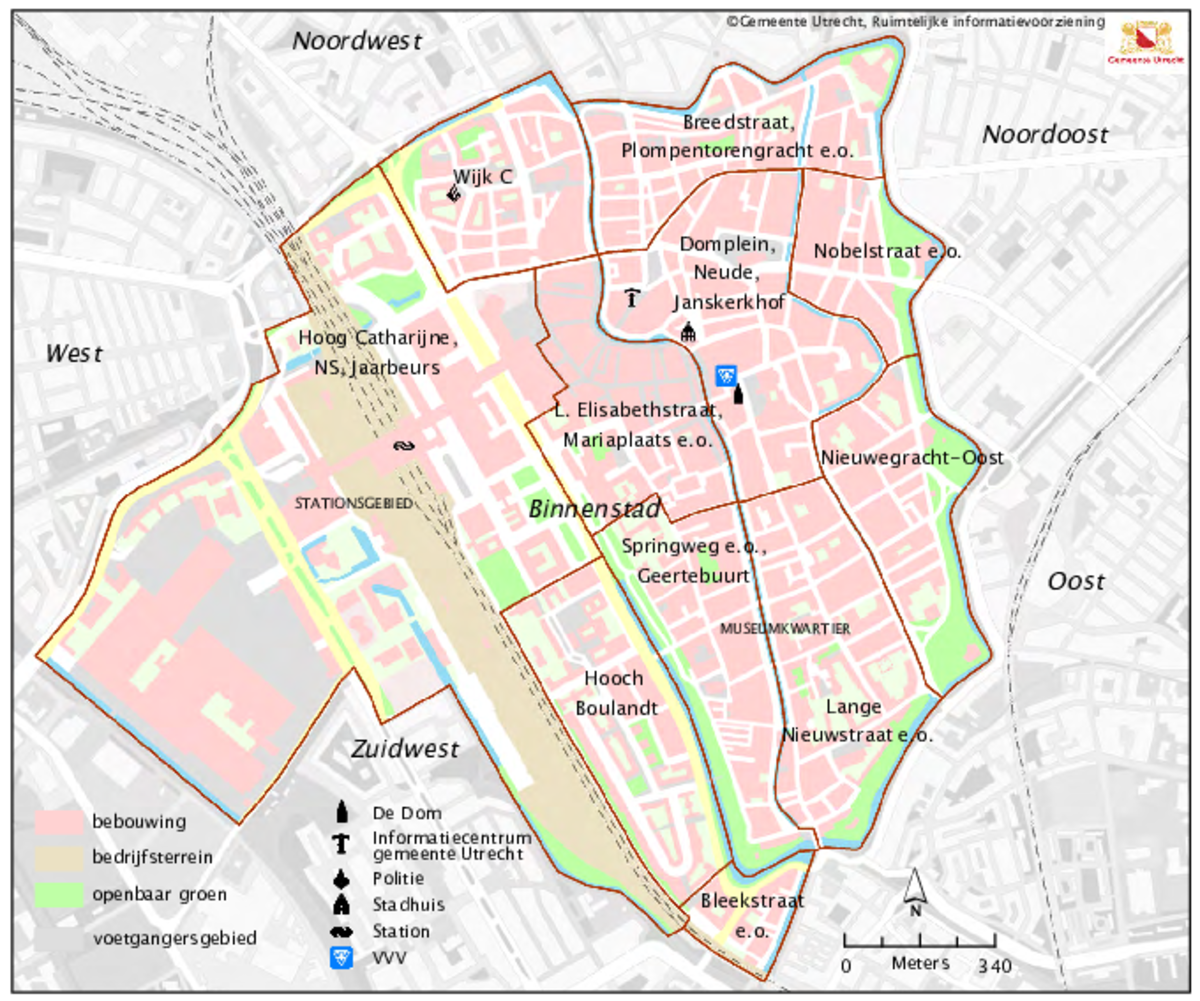 Plattegrond van Utrecht Binnenstad