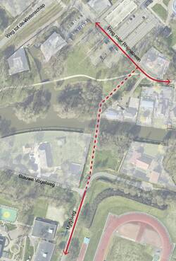 klik en vergroot de kaart met de locatie van het nieuwe fietspad en de brug, meer hierover in de tekst ernaast