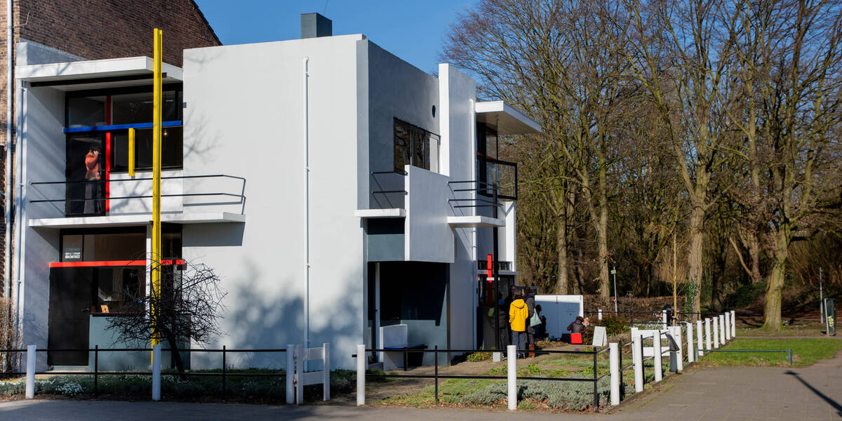Link naar foto in Flickr: zicht op het Rietveld-Schröderhuis.