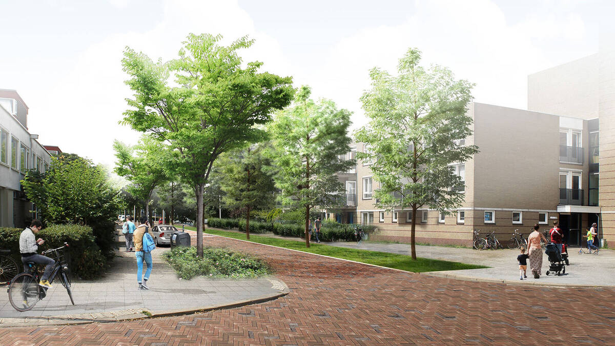 impressie ontwerp Bevinlaan, zie de beschrijving in de tekst