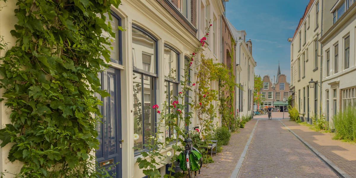 Link naar foto in Flickr: Vrouwjuttenstraat in de zon.