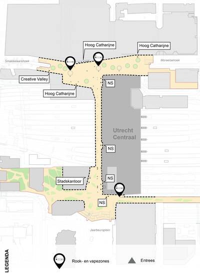 Rookvrij stationsgebied met rook- en vapezones Rookvrij stationsgebied met rook- en vapezones