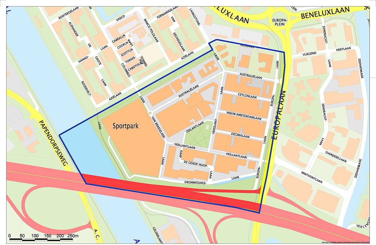 Vergroot de kaart met straten parkeerrayon Woonboulevard