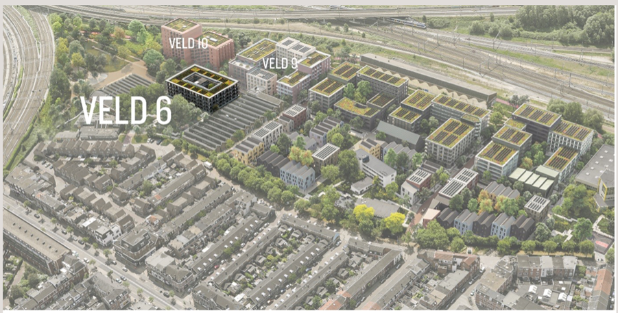 klik en vergroot luchtfoto gebied met ingetekende bouwvelden, zie omschrijving erboven