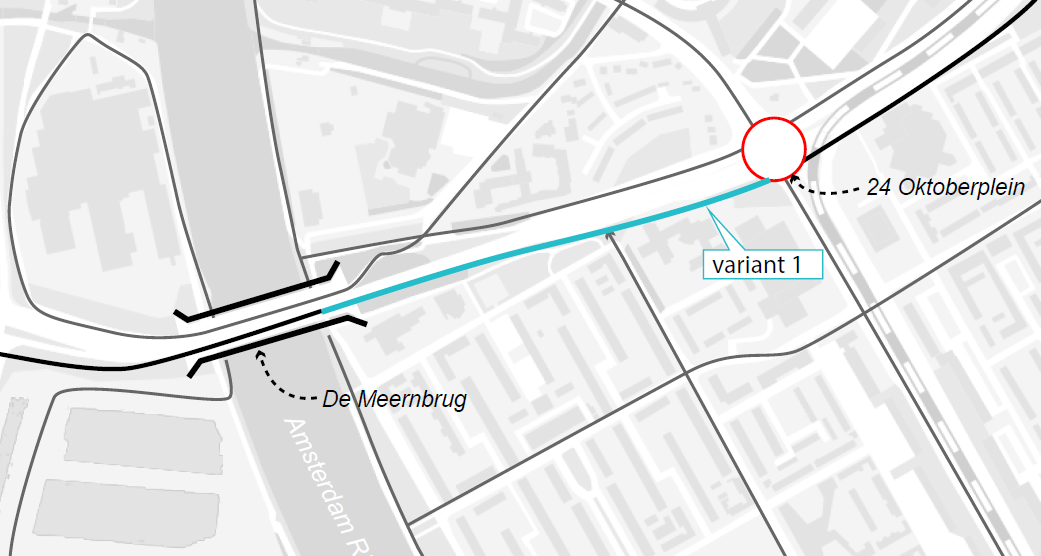 Overzichtskaart van de nieuwe fietsbrug Papendorp