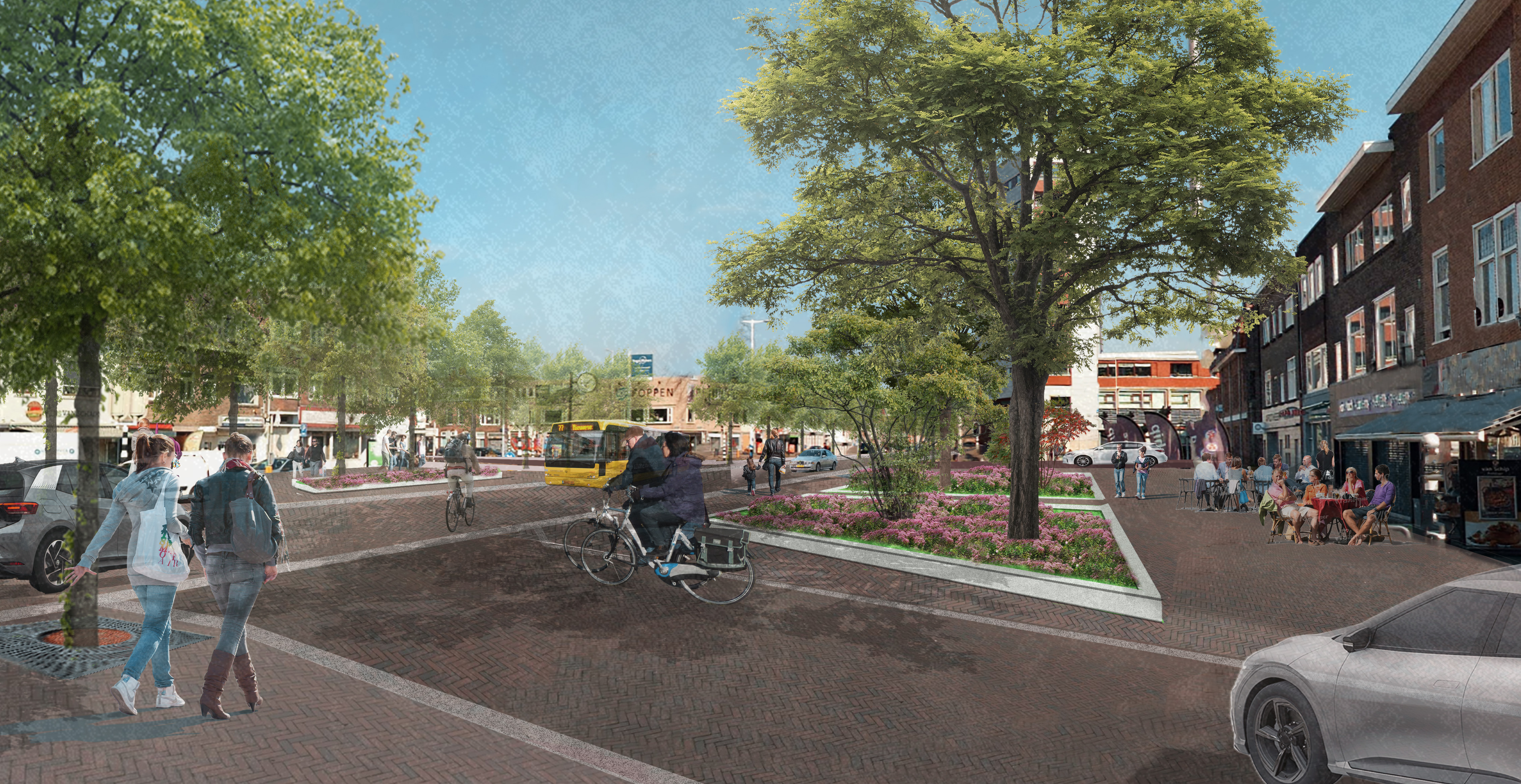 Artist impression van hoe het Balijeplein eruit kan komen te zien