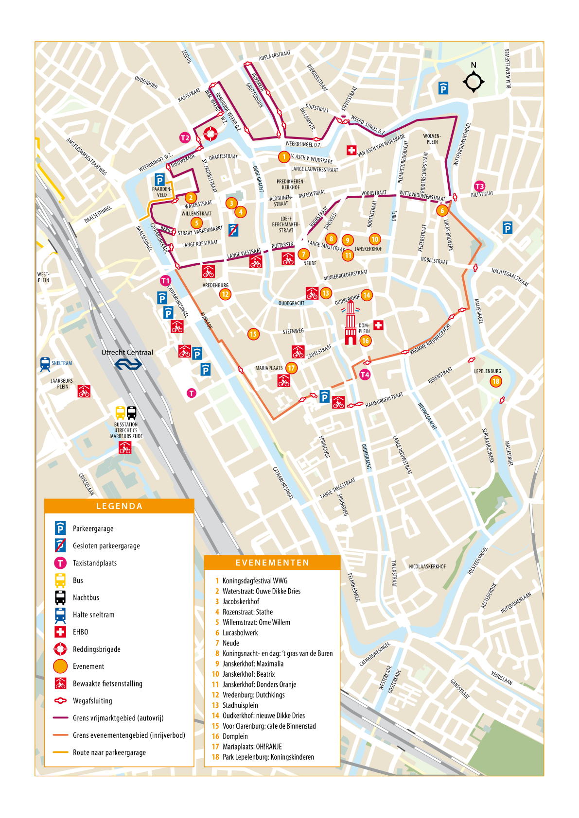 vergroot de kaart, met het vrijmarktgebied binnen de paarse lijnen