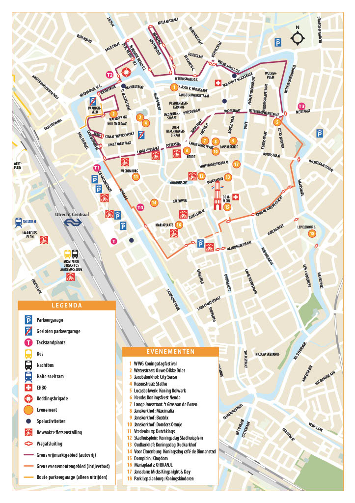 plattegrond bereikbaarheid, omschreven in uitklapmenu eronder