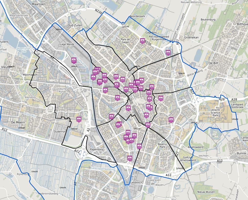 Open de voorzieningenkaart om de locaties te bekijken