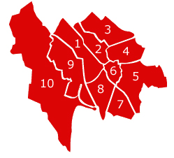Schematische afbeelding Utrechtse wijken met nummer