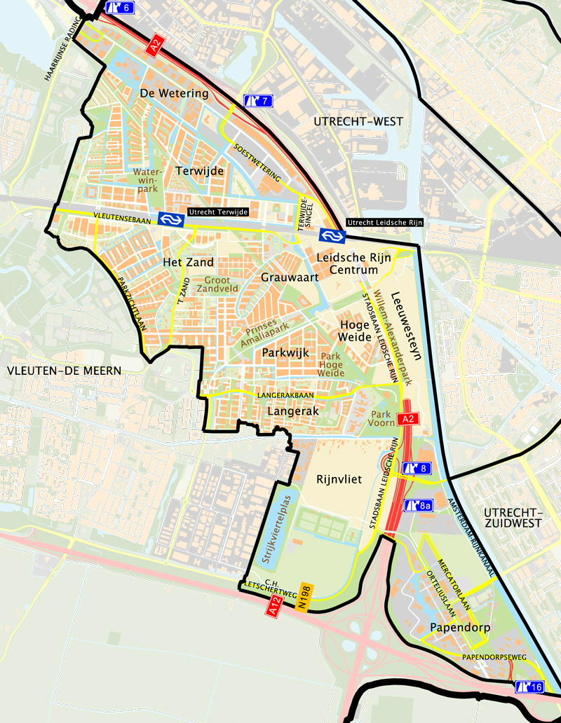 plattegrond Leidsche Rijn plattegrond van de wijk Leidsche Rijn met buurtnamen aangegeven