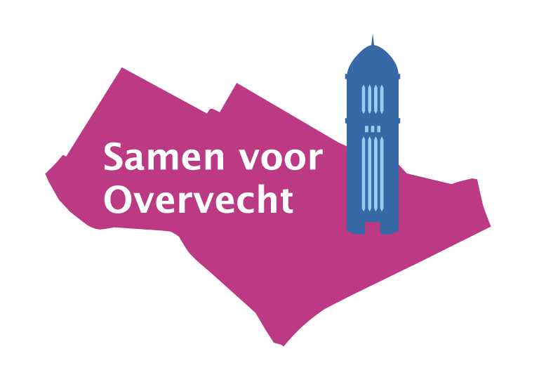 logo samen voor overvecht (vorm van de wijk + watertoren + tekst Samen voor Overvecht)